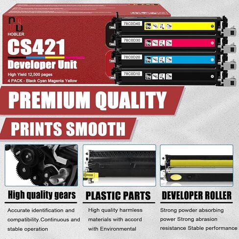 CS421 Developer Units Compatible for Lexmark 78C0D10 78C0D20 78C0D30 78C0D40 Developer Units Work for Lexmark C2240 C2325 C2425 C2535 CS521 CS421 CX421 CX522 Printer in Saudi Arabia