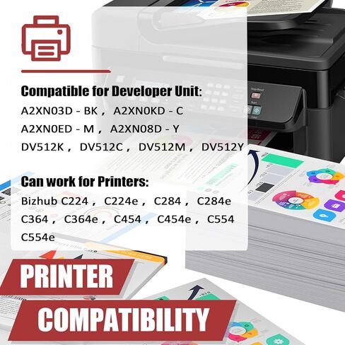 VERIMP DV512 Developer Unit Compatible for Konica Minolta DV-512 A2XN03D A2XN0KD A2XN0ED A2XN08D Developer Unit Work for Bizhub C224 C284 C364 C454 C554 Printers, blue in Saudi Arabia