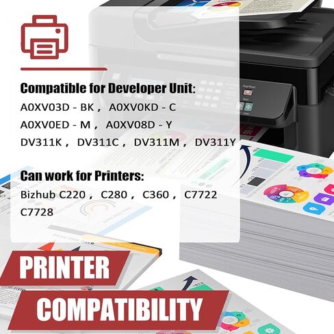 VERIMP DV311 Developer Unit Compatible for Konica Minolta DV-311 A0XV03D A0XV0KD A0XV0ED A0XV08D Developer Unit Work for Bizhub C220 C280 C360 C7722 C7728 Printers, blue in Saudi Arabia