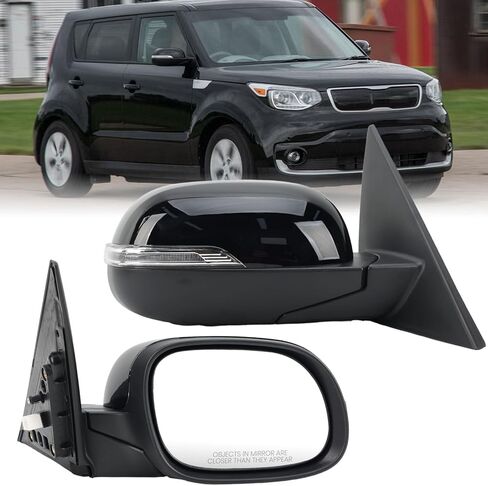 Left Driver Side Mirror Compatible With 2014 2015 2016 2017 2018 2019 Kia Soul Door Rear View Mirror Manual Folding Black 3 Pins 87610B2500 KI1320194 in Saudi Arabia