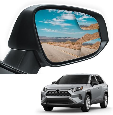 4PCS Blind Spot Mirrors for 2013-2025 Toyota RAV4, 2014-2024 4runner, 2016-2025 Tacoma, HD Glass Frameless Convex Rear View Mirrors, Wide Angle Adjustable Stick for Side Mirror in Saudi Arabia