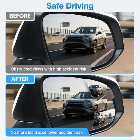 4PCS Blind Spot Mirrors for 2013-2025 Toyota RAV4, 2014-2024 4runner, 2016-2025 Tacoma, HD Glass Frameless Convex Rear View Mirrors, Wide Angle Adjustable Stick for Side Mirror in Saudi Arabia