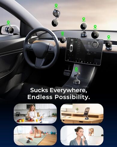 MRGLAS for 15W MagSafe Car Mount Charger, Vacuum Magnetic Wireless Car Charger for iPhone 17 Pro Max Accessories, Suction Cup Phone Mount Charger for iPhone 16 16e 15 14 13 with MagSafe Case in Saudi Arabia