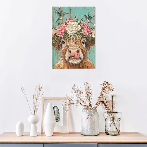 Great Jigsaw Puzzles for Adults 300 Pieces Rustic Highland Cow with Hummingbirds and Blossoms Puzzles for Adults Toys Gift Family Decoration Kids Puzzle in Saudi Arabia