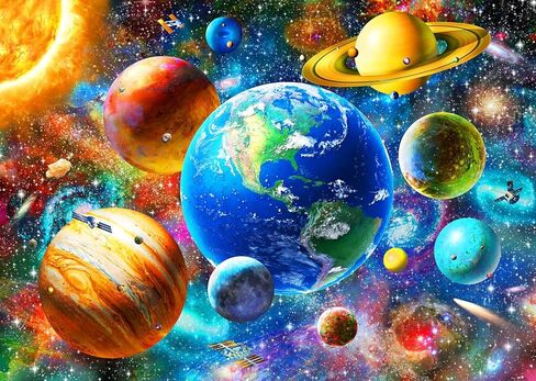 Puzzles for Adults 1000 Pieces - Solar System Jigsaw Puzzles 1000 Pieces, Colorful Planets Outer Space Exploration Puzzle,Impossible Hard Difficult Challenging Universe Puzzle for Family and Friends in Saudi Arabia