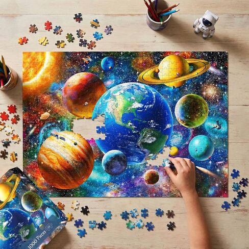 Puzzles for Adults 1000 Pieces - Solar System Jigsaw Puzzles 1000 Pieces, Colorful Planets Outer Space Exploration Puzzle,Impossible Hard Difficult Challenging Universe Puzzle for Family and Friends in Saudi Arabia