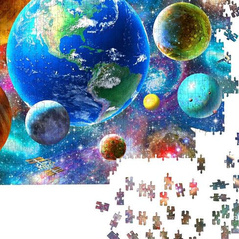 Puzzles for Adults 1000 Pieces - Solar System Jigsaw Puzzles 1000 Pieces, Colorful Planets Outer Space Exploration Puzzle,Impossible Hard Difficult Challenging Universe Puzzle for Family and Friends in Saudi Arabia