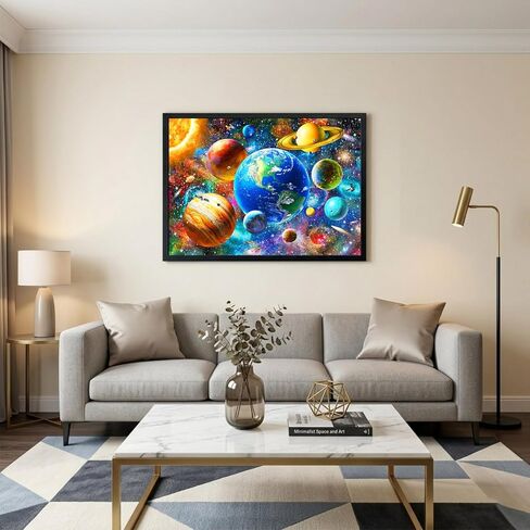 Puzzles for Adults 1000 Pieces - Solar System Jigsaw Puzzles 1000 Pieces, Colorful Planets Outer Space Exploration Puzzle,Impossible Hard Difficult Challenging Universe Puzzle for Family and Friends in Saudi Arabia