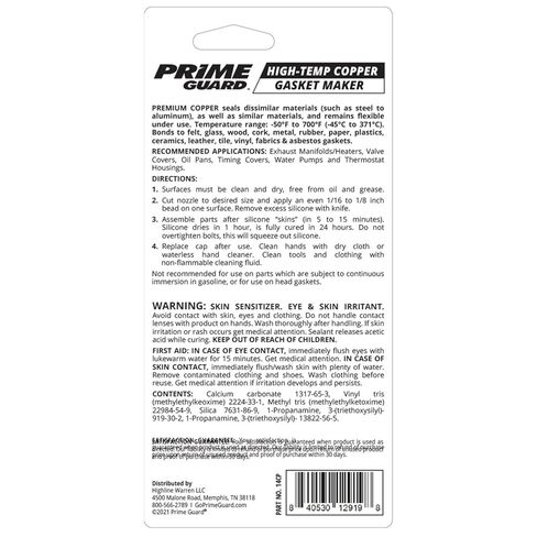 Prime Guard Premium Copper High-Temp Gasket Maker - 3.35 Ounce in Saudi Arabia