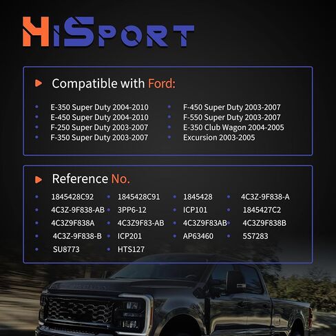 مستشعر ضغط التحكم بالحقن HiSport 6.0L - متوافق مع Ford E-350 E-450 Super Duty 2004-2010 F-250 F-350 F-450 Super Duty F-550 2003-2007 E-350 Club Wagon 2004-2005 - استبدال 1845428C92 in Kuwait