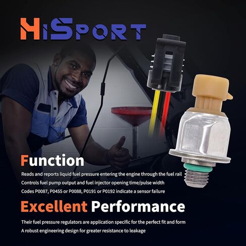 مستشعر ضغط التحكم بالحقن HiSport 6.0L - متوافق مع Ford E-350 E-450 Super Duty 2004-2010 F-250 F-350 F-450 Super Duty F-550 2003-2007 E-350 Club Wagon 2004-2005 - استبدال 1845428C92 in Kuwait
