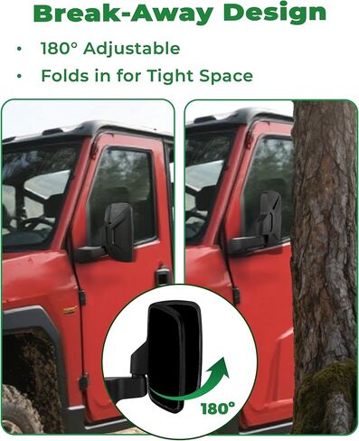 Ranger Side Mirrors Door Mounted, VOUTRAK Rearview Mirrors Compatible with Ranger Northstar, Crew SP XP 1000 570 (Not for Midsize), Convex Mirrors with Fold-In Design, FOR FULL DOOR ONLY (#2889241) in Saudi Arabia