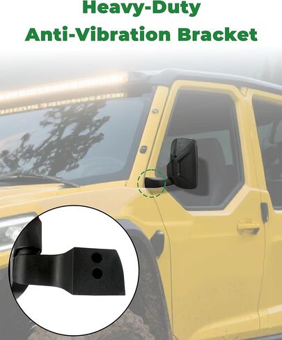 Ranger Side Mirrors Door Mounted, VOUTRAK Rearview Mirrors Compatible with Ranger Northstar, Crew SP XP 1000 570 (Not for Midsize), Convex Mirrors with Fold-In Design, FOR FULL DOOR ONLY (#2889241) in Saudi Arabia
