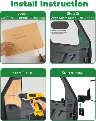 Ranger Side Mirrors Door Mounted, VOUTRAK Rearview Mirrors Compatible with Ranger Northstar, Crew SP XP 1000 570 (Not for Midsize), Convex Mirrors with Fold-In Design, FOR FULL DOOR ONLY (#2889241) in Saudi Arabia