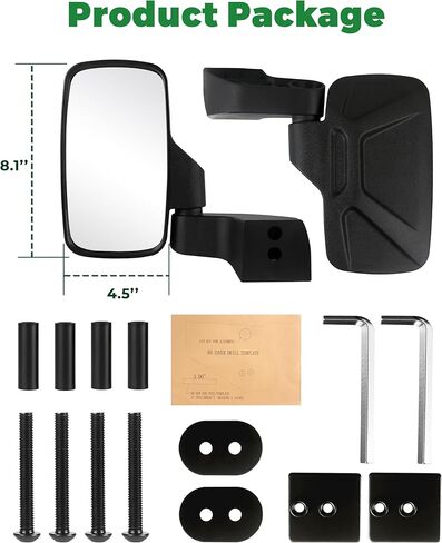 Ranger Side Mirrors Door Mounted, VOUTRAK Rearview Mirrors Compatible with Ranger Northstar, Crew SP XP 1000 570 (Not for Midsize), Convex Mirrors with Fold-In Design, FOR FULL DOOR ONLY (#2889241) in Saudi Arabia