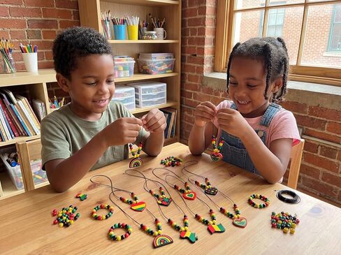 Eternity sky 32 Pcs Juneteenth Beads Necklace Craft Making Wooden Beaded Jewelry Gifts Bulk for Black History Month African Freedom Day Party Favors Decorations in Saudi Arabia