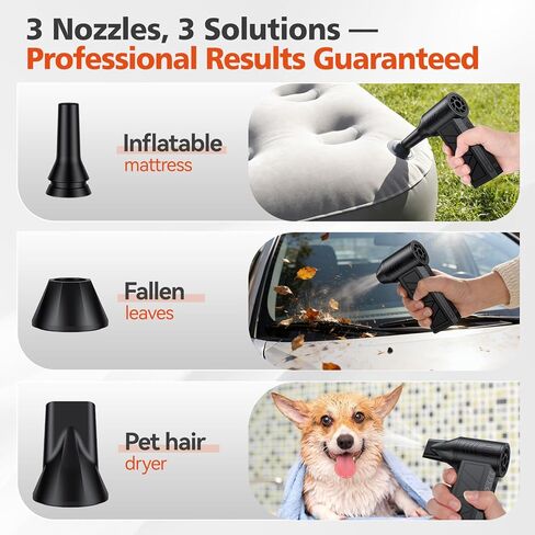 Compressed Air Duster, 130000 RPM High-Speed Electric Air Duster with Brushless Motor, 3 Magnetic Nozzles, 4 Speeds, LED Light & 5000mAh Rechargeable Battery for PC Keyboard Car Cleaning in Saudi Arabia