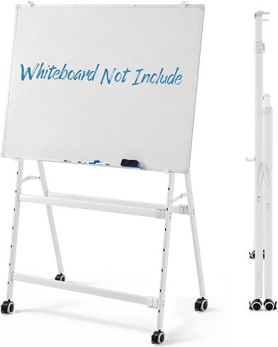 Cinnvoice A-Frame Foldable Whiteboard Stand Only, Adjustable Mobile Rolling Whiteboard Easel Stand with Wheels for Dry Erase White Board for Home, Office, Classroom School, Height and Width Adjustable in Kuwait