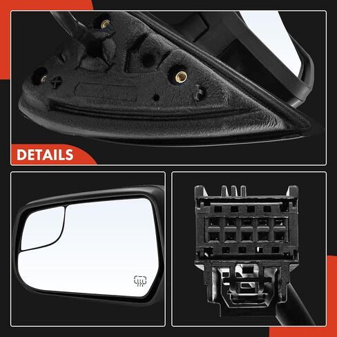 A-Premium Driver Side Power Door Mirror - Compatible with Chevrolet Equinox 2010-2017 & GMC Terrain 2010-2017 - Heated Manual Folding Black Outside Rear View Mirror in Kuwait