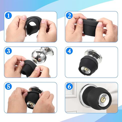 4 Pcs Black Rubber Doors Knob Cover Cushion Reusable Door Handle Covers Anti-Scald and Antifreeze Doors Handle Protector Nonslip Door Handles Grip Doorstop Knob Wall Protector for Summer and Winter in Kuwait