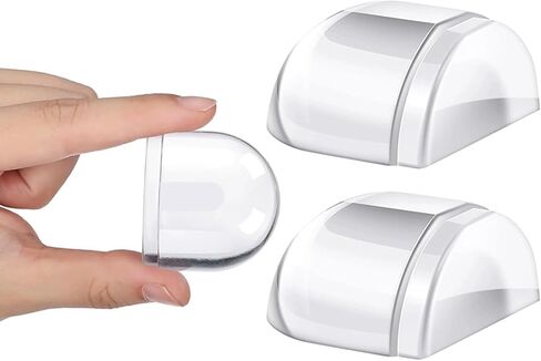 2Pcs Clear Floor Door Stopper Invisible Rubber Doorstops Acrylic Door Bumpers Self-Adhesive Floor Doors Buffers for Wood Tiles Carpets Surface Home Office in Kuwait