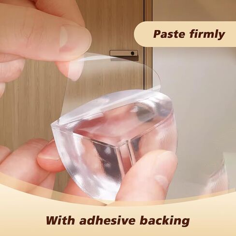2Pcs Clear Floor Door Stopper Invisible Rubber Doorstops Acrylic Door Bumpers Self-Adhesive Floor Doors Buffers for Wood Tiles Carpets Surface Home Office in Kuwait