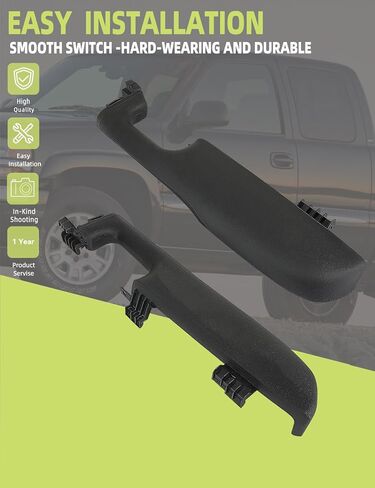 Front Door Armrest Driver Passenger Side (Black 1 Pair) Compatible with Chevy Silverado 1500/ GMC Sierra 1500 2004-2007/ Avalanche 2003-2006 Accessories Parts Replaces 88981547 in Saudi Arabia