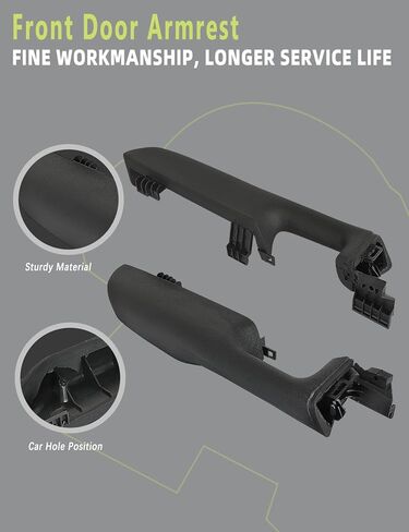 Front Door Armrest Driver Passenger Side (Black 1 Pair) Compatible with Chevy Silverado 1500/ GMC Sierra 1500 2004-2007/ Avalanche 2003-2006 Accessories Parts Replaces 88981547 in Saudi Arabia