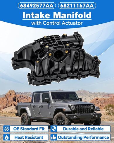 68492577AA Intake Manifold with Actuator Compatible with Jeep Grand Cherokee 2014-2019, Ram 1500 3.0L V6 Diesel 2014-2018, Cherokee 2014-2019, Replace# 68211167AA 68211206AC 68535767AA in Saudi Arabia