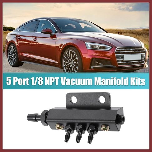 Universal Vacuum Manifold Kit 1/8" Ports 1/2" Interfaces Block Intake Manifold for Car Fuel Gas Wastegate Turbo Boost Replace Parts in Kuwait