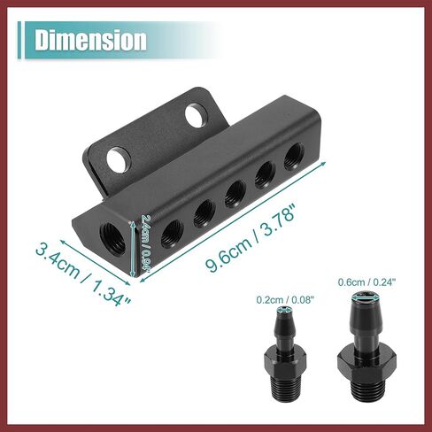 Universal Vacuum Manifold Kit 1/8" Ports 1/2" Interfaces Block Intake Manifold for Car Fuel Gas Wastegate Turbo Boost Replace Parts in Kuwait