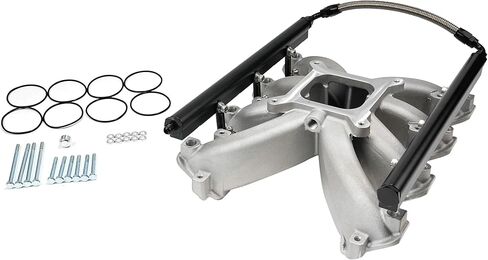 EFI Single Plane Mid-Rise Intake Manifold GM LS3 L92 Rectangle Port with Fuel Rail (Satin) in Saudi Arabia