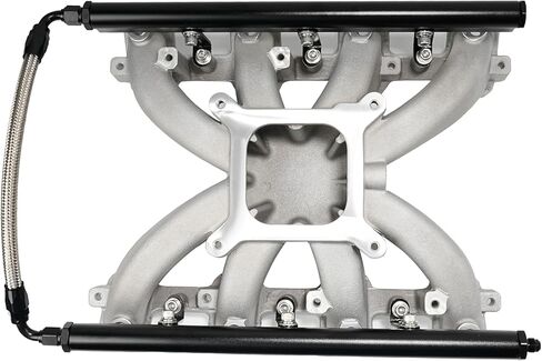 EFI Single Plane Mid-Rise Intake Manifold GM LS3 L92 Rectangle Port with Fuel Rail (Satin) in Saudi Arabia