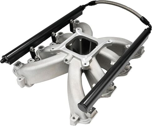 EFI Single Plane Mid-Rise Intake Manifold GM LS3 L92 Rectangle Port with Fuel Rail (Satin) in Saudi Arabia