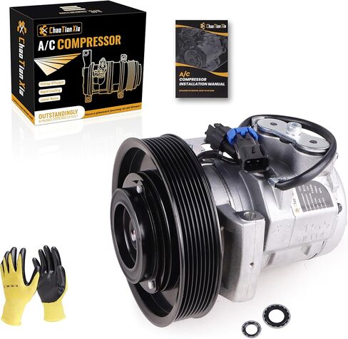 A/C Compressor with Clutch Compatible with 2011-2017 Freightliner Cascadia 12.8L, 14.8L, 15.6L (with DD13 DD15 Engine), Ref.2265771000, 22-65771-000 in Kuwait
