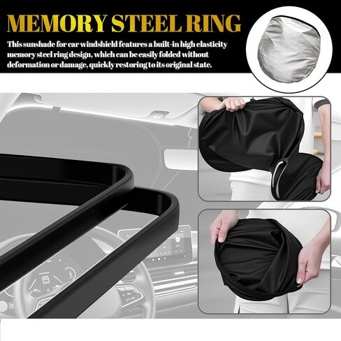 59×31 Inch Foldable Car Windshield Sun Shade,Thickened Car Sun Shade Windshield for Blocking Sunlight & Heat,Cars Windshields Cover Suns Shades with Storage Bag for Cars,SUVs in Kuwait