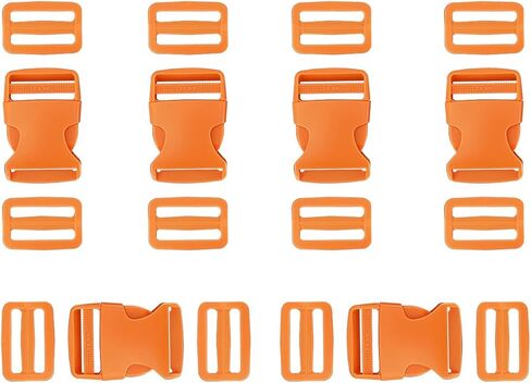 Quick Side Release Buckle 1", Buckle 10 Pcs+ Tri-Glide Slide 20 Pcs, Heavy Duty Plastic Snap Buckle Clip Clasp Fasteners for 1" Backpack Strap in Saudi Arabia