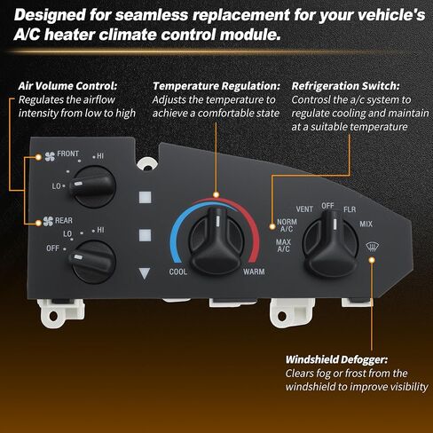 5C2Z-19980-BA A/C Heater Climate Control Module for Ford E-150 E-250 Vans 2005-2014 for Ford E-350 E-450 Super Duty Vans 2005-2019 HVAC Control Switch Panel Replacement 5C2Z19980BA in Saudi Arabia