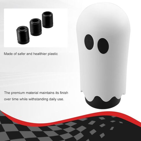 RYANSTAR RACING Dazed Ghost Gear Shift Knob Weighted Aluminum Manual Shifter Knob with M8 M10 M12 Adapters Universal Fit for Manual Transmission Cars,Funny Spooky Car Interior Accessory White in Kuwait