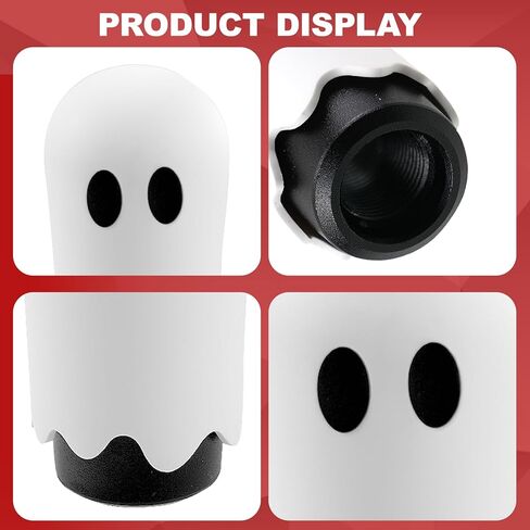 RYANSTAR RACING Dazed Ghost Gear Shift Knob Weighted Aluminum Manual Shifter Knob with M8 M10 M12 Adapters Universal Fit for Manual Transmission Cars,Funny Spooky Car Interior Accessory White in Kuwait