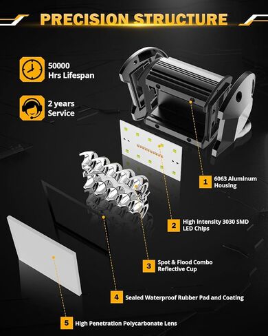 Auxbeam 4 Inch LED Pods, 120W Amber White Dual Color Offroad Lights Spot Flood Combo 6 Modes Flashing Strobe Fog Light Bar Auxiliary Driving Lights for Truck ATV UTV Jeep Wrangler in Kuwait