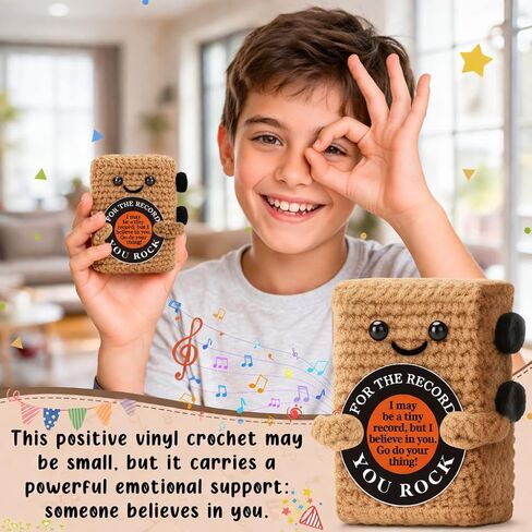 Gifts for Teen Boys, Encouragement Gift for Men Friend Boyfriend Him Husband Graduation New Job Promotion,You Rock Crochet Vinyl, Cute Music Lover Desk Decor for College Student Teacher Male in Saudi Arabia