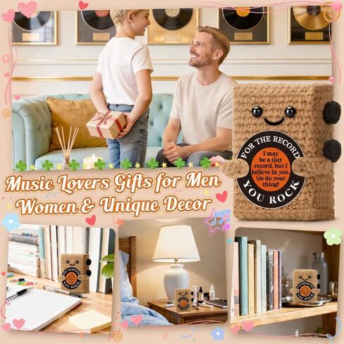 Gifts for Teen Boys, Encouragement Gift for Men Friend Boyfriend Him Husband Graduation New Job Promotion,You Rock Crochet Vinyl, Cute Music Lover Desk Decor for College Student Teacher Male in Saudi Arabia