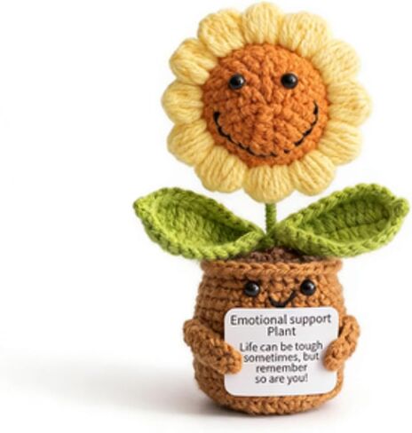 Birthday Gifts for Women Mini Positive Tulip Emotional Support CrochetPerfect as Christmas/Retirement/Thank-You Gifts for Female Colleagues Bosses Teachers & Friends (Coffee Basin Cactus) in Saudi Arabia