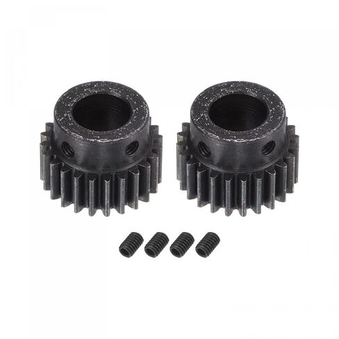 uxcell 1Mod 24T Pinion Gear 12mm Bore Hardened Steel Motor Rack Spur Gear with Step for RC Car Truck Buggy Gear Drive, 2 Set in Kuwait