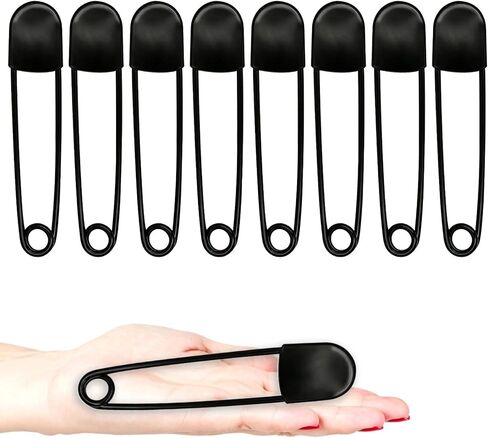 Large Safety Pins,8 Pcs Giant Heavy Duty Stainless Steel Safety Pins for Clothes,Extra Large XL Pin,Black Huge Strong Oversized,Sharp Tip for Leather Canvas Blankets Crafts Skirts Kilts in Saudi Arabia