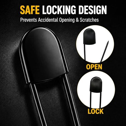 Large Safety Pins,8 Pcs Giant Heavy Duty Stainless Steel Safety Pins for Clothes,Extra Large XL Pin,Black Huge Strong Oversized,Sharp Tip for Leather Canvas Blankets Crafts Skirts Kilts in Saudi Arabia