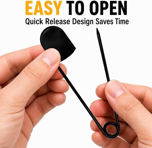 Large Safety Pins,8 Pcs Giant Heavy Duty Stainless Steel Safety Pins for Clothes,Extra Large XL Pin,Black Huge Strong Oversized,Sharp Tip for Leather Canvas Blankets Crafts Skirts Kilts in Saudi Arabia