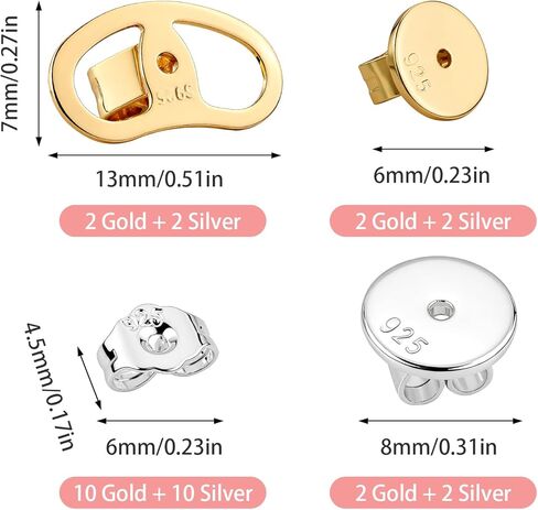 32 Pcs Earring Backs for Droopy Ears Heavy Earring - Earring Lifters Backs, Earring Backs Replacements for Studs, Butterfly Earring Backs, 13mm Large Earring Backs in Saudi Arabia