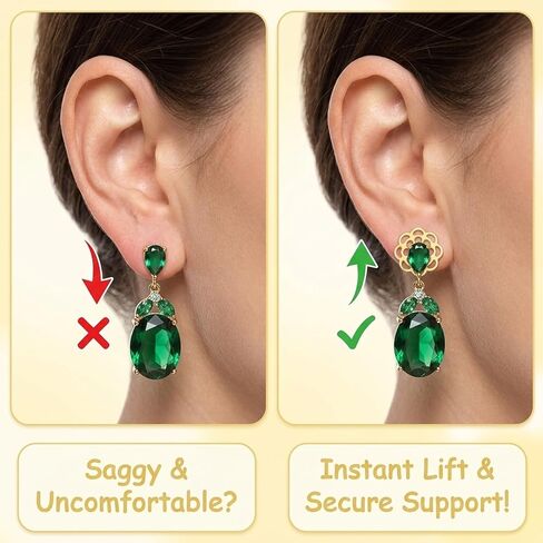 8 PCS Earring Backs for Droopy Ears, Earring Lifters for Droopy Ears, Flower Shape Earring Support Backs for Heavy Earrings, Secure Locking Design for Stud Earrings, 8-Piece Set in Gold and Silver in Saudi Arabia